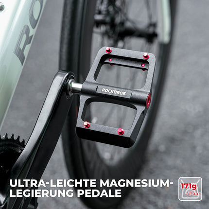 MTB & Rennrad Pedale – 171 g/Paar, Ultraleicht Magnesium-Flachpedale