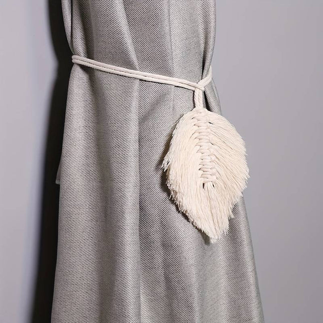 Raffhalter Vorhang Makramee in Blattform