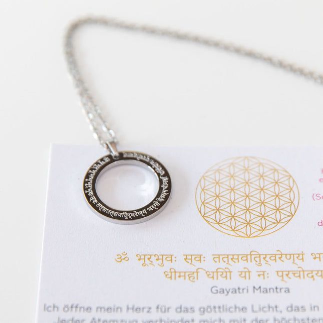 Spirituelle Kette | silber | Gayatri Mantra Gravur