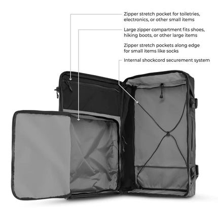 Matador GlobeRider45 Travel Backpack (white) - Handgepäckkonformer Rucksack für Weltreisen (45 liter) von Matador