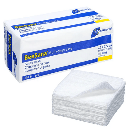 Meditrade BeeSana® Mullkompresse, unsteril - 100 Stück
