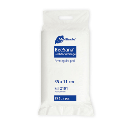 Meditrade BeeSana® Rechteckvorlage, 11 x 35 cm | Packung (25 Stück)