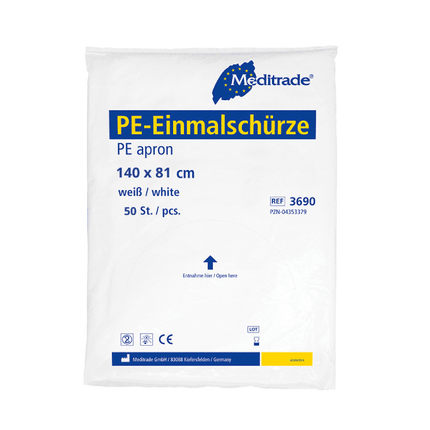 Meditrade PE Einmalschürze (weiß) - 100 Stück