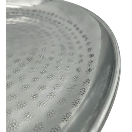 Dekoteller Dekoschale silber Metallschale Hammerschlag Unikat Kerzentablett Kerzenschale