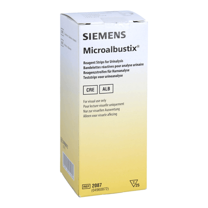 Microalbustix Harnteststreifen, visuell auswertb. - 25 Stück | Packung (25 Stück)