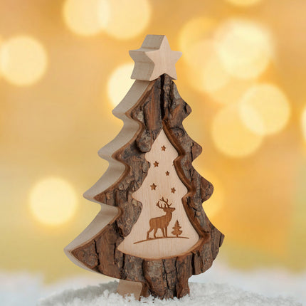 Thankgoods Weihnachtsbaum mit Lasermotiv Krippe