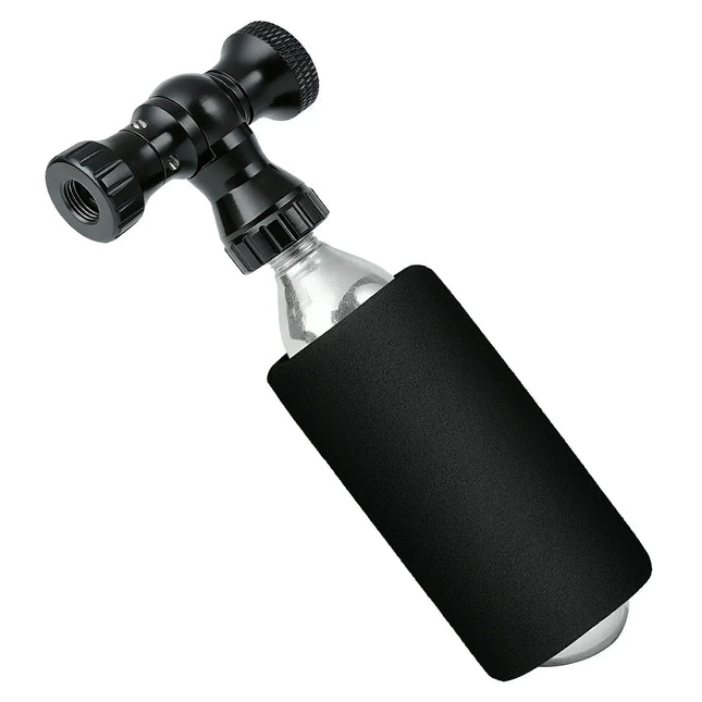 Mini Fahrradpumpe mit CO₂-Adapter - Tragbar, Presta & Schrader Kompatibel, bis 80 PSI
