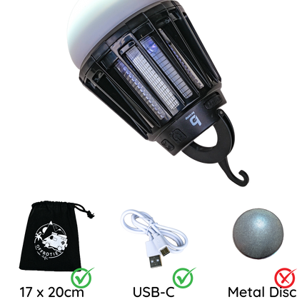 The Utility Lamp Magnetic - With Mosquito Function - Offrotie 3D Printed Base - 180 Lumen Waterproof - Portable for Vanlife