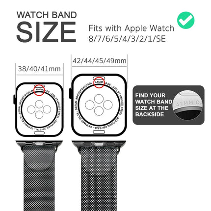 Milanaise Metall Armband für Apple Watch SE/8/7/6/5/4/3/2/1, 38/40/41mm