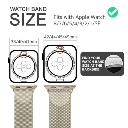 Milanaise Metall Armband für Apple Watch SE/8/7/6/5/4/3/2/1, 38/40/41mm