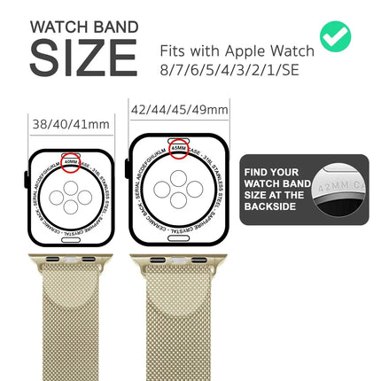 Milanaise Metall Armband für Apple Watch SE/8/7/6/5/4/3/2/1, 38/40/41mm