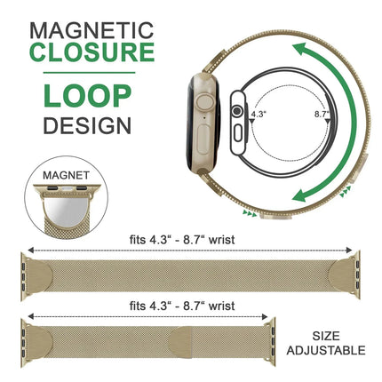 Milanaise Metall Armband für Apple Watch SE/8/7/6/5/4/3/2/1, 38/40/41mm