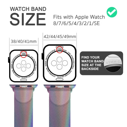 Milanaise Metall Armband für Apple Watch SE/8/7/6/5/4/3/2/1, 38/40/41mm