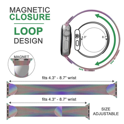 Milanaise Metall Armband für Apple Watch SE/8/7/6/5/4/3/2/1, 38/40/41mm