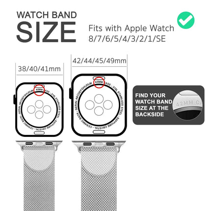 Milanaise Metall Armband für Apple Watch SE/8/7/6/5/4/3/2/1, 38/40/41mm