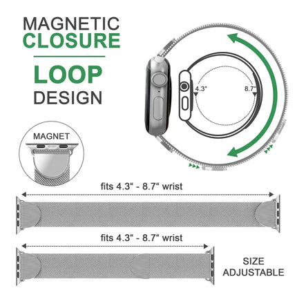 Milanaise Metall Armband für Apple Watch SE/8/7/6/5/4/3/2/1, 38/40/41mm
