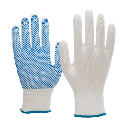 NITRAS Strickhandschuhe, Nylon / Baumwolle, weiß / blau, EN 388 Nylon | Packung (12 Paare)