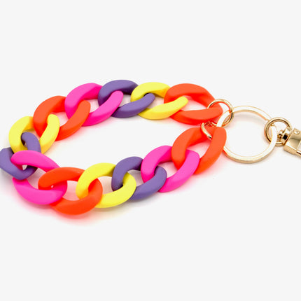 Schlüsselanhänger mit Karabiner "RUBBER EDITION" Neon Bunt