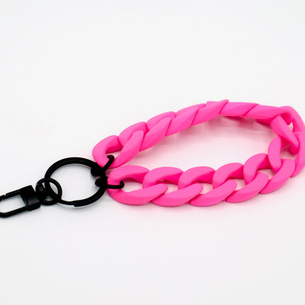 Schlüsselanhänger mit Karabiner "RUBBER EDITION" Neon-Pink
