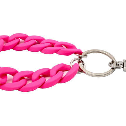 Schlüsselanhänger mit Karabiner "RUBBER EDITION" Neon-Pink