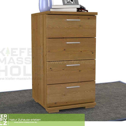 Nobis Schubladenkommode Bio Kiefer Sideboard | 4-Schubladen | 74cm hoch | 100% Massivholz