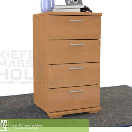 Nobis Schubladenkommode Bio Kiefer Sideboard | 4-Schubladen | 74cm hoch | 100% Massivholz