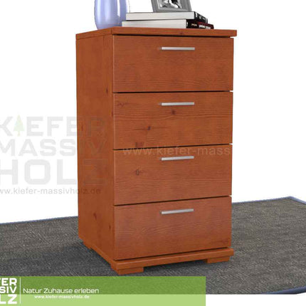 Nobis Schubladenkommode Bio Kiefer Sideboard | 4-Schubladen | 74cm hoch | 100% Massivholz