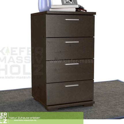 Nobis Schubladenkommode Bio Kiefer Sideboard | 4-Schubladen | 74cm hoch | 100% Massivholz