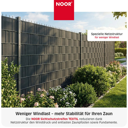 Sichtschutzstreifen TEXTIL - winddurchlässig - 0,19x70 m