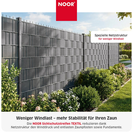 Sichtschutzstreifen TEXTIL - winddurchlässig - 0,19x70 m