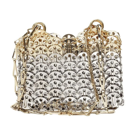 Handtasche 1969 Nano Skyline aus silber- und goldfarbenem Messing