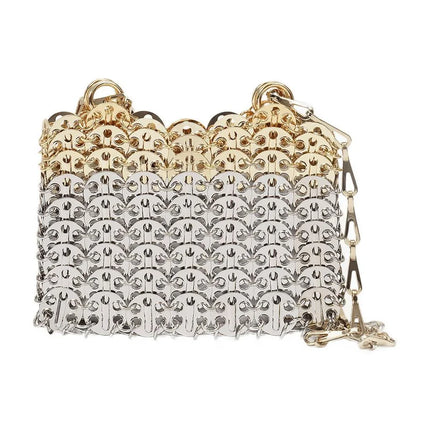 Handtasche 1969 Nano Skyline aus silber- und goldfarbenem Messing