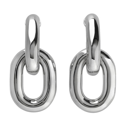 Xl Link Hoops Earring - Paco Rabanne - Silver - Brass