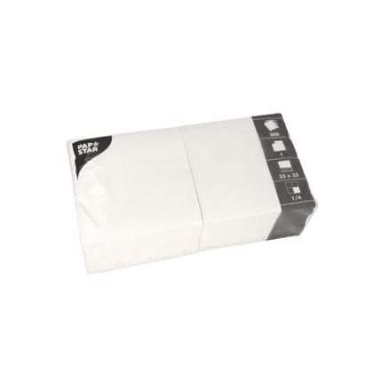 PAPSTAR 500 Servietten, 1-lagig 1/4-Falz 33 cm x 33 cm