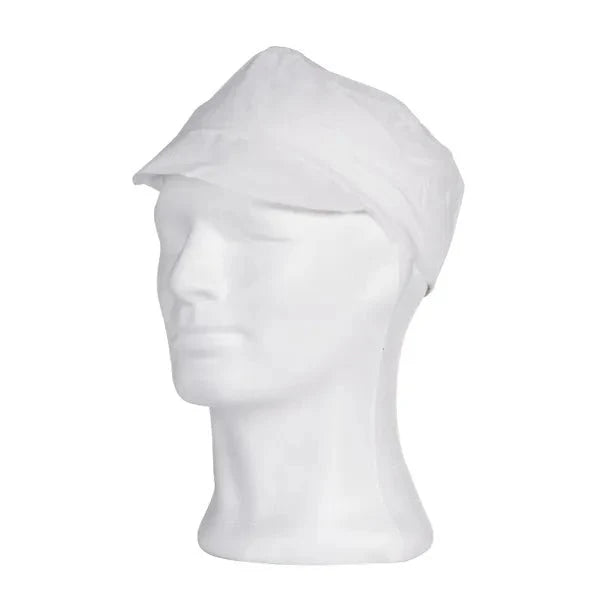 PP-Mütze mit Schirm, weiß, Größe M | Box (100 Stück)