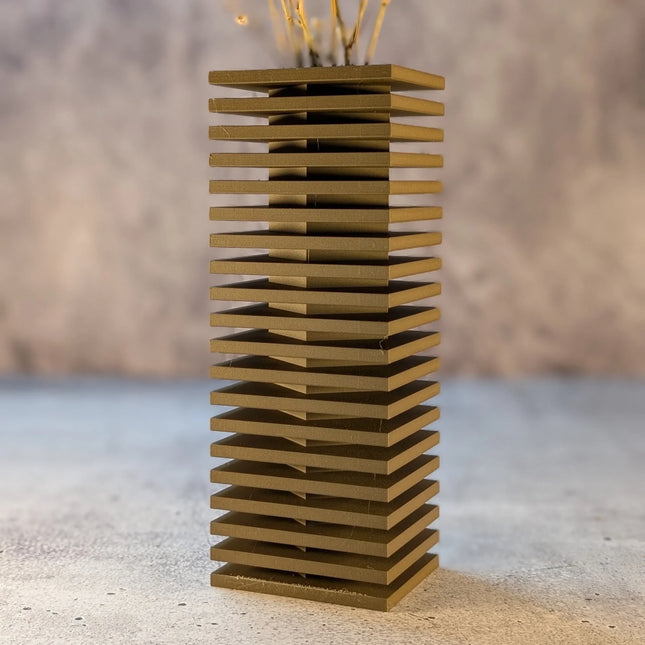 Nado Vase Black Walnut – PLA-Wood Design-Vase (3D-Druck)