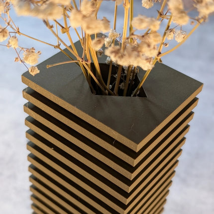 Nado Vase Black Walnut – PLA-Wood Design-Vase (3D-Druck)