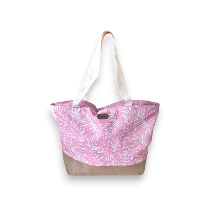 XL Strandtasche » Sommer Tasche Palmenblätter Aruba » große Familien Handtasche ca. 53 x 34 cm » Palmenblatt Optik Tasche » Badetasche mit Reißverschluss