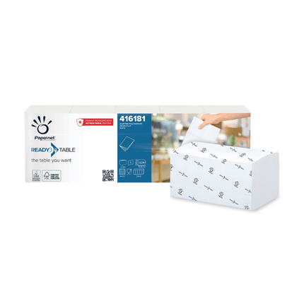 Papernet ¼ Falz Servietten mit Ready Table Technologie, 416181 | Packung (5 Stück)