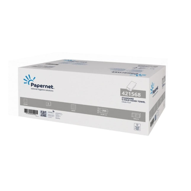 Papernet Papierhandtücher 421568, 3990 Blatt, 2-lagig V-Falz  | Karton (15 Packungen)