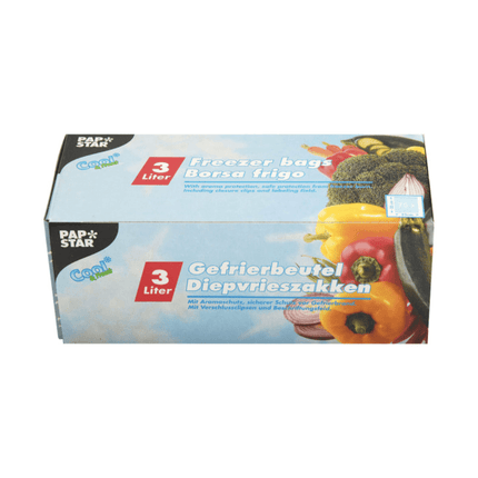 Starpak 75 Gefrierbeutel, LLDPE, 3 L, 32 x 25 cm transparent in Faltschachtel | Faltschachtel (75 Stück)