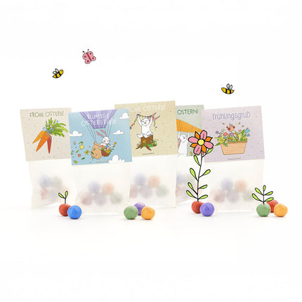 10x5 Blumenmurmeln im Tütchen – Osterdesign