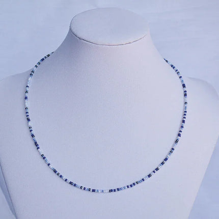Perlenkette Blautöne – Zarte Perlenkette Blau
