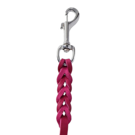 Hundeleine Soft Leder mit Handschlaufe und geflochtenen Element