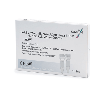 Pluslife SARS-CoV-2/Influenza A/Influenza B/RSV Nukleinsäure PCR Kontrollkit | Packung (1 Paar)