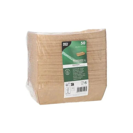 PAPSTAR 50 Snacktrays, Pappe "pure" - braun