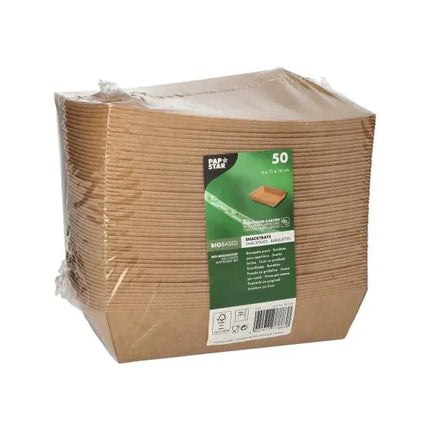 PAPSTAR 50 Snacktrays, Pappe "pure" - braun