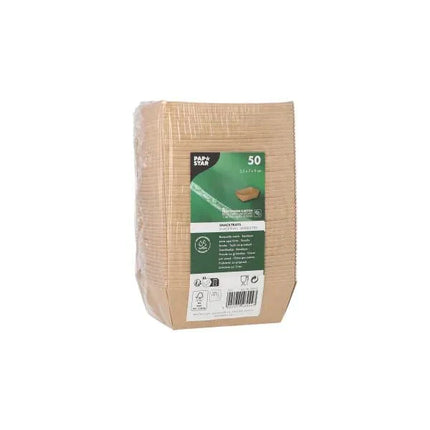 PAPSTAR 50 Snacktrays, Pappe "pure" - braun