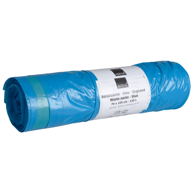 Abfallsäcke 120 L, m. Zugband 700x1050mm 38 my Blau    | Rolle (25 Beutel)
