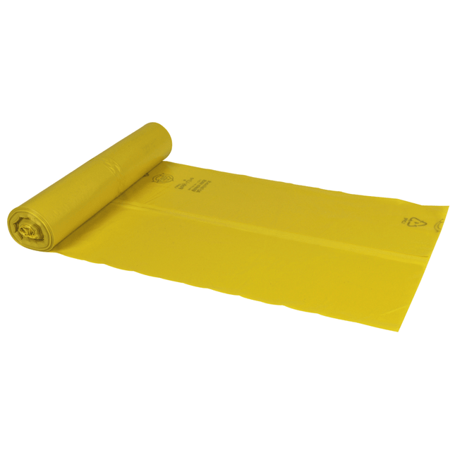 Abfallsäcke 120 L, 700x1100 mm, 34 my LDPE, Gelb    | Rolle (25 Beutel)